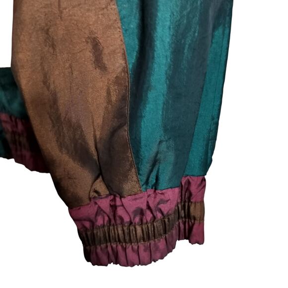 4405)Vtg 80s On Your Mark 2pcs  Multicolor Patchwork Windbreaker Track Suit XL - Picture 8 of 16